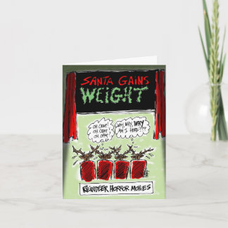 Reindeer Horror Movies Cartoon Christmas Card! Holiday Card