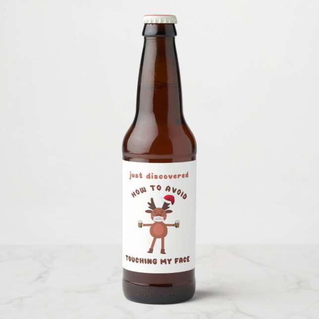 Reindeer:  How to Avoid Touching Face Beer Bottle Label (Front)