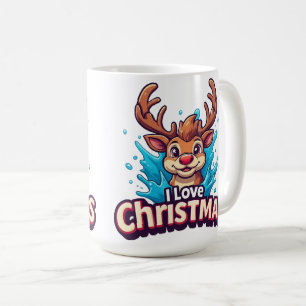 🎁Reindeer I Love Christmas Coffee Mug Gift ✨