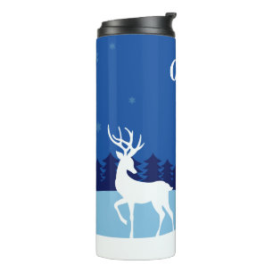 Reindeer illustration custom name tumbler