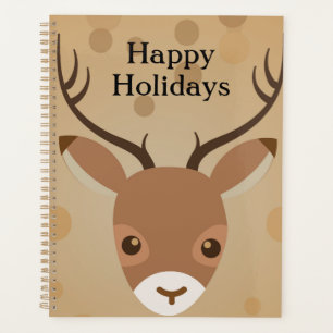 reindeer Illustration on a brown background Planner