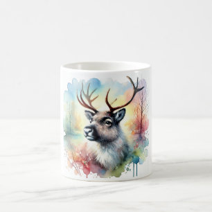 Reindeer in a Colorful Wilderness 120724AREF123 - Coffee Mug