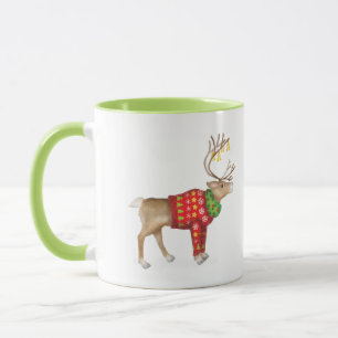 Reindeer in festive Christmas jumper mug