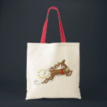 Reindeer in Flight Tote Bag<br><div class="desc">Forget the gift wrap! Canvas bags are a beautiful and reusable way to present Christmas gifts!</div>