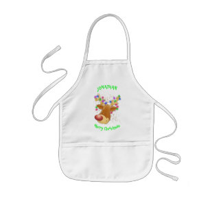 Reindeer in lights custom kids' apron