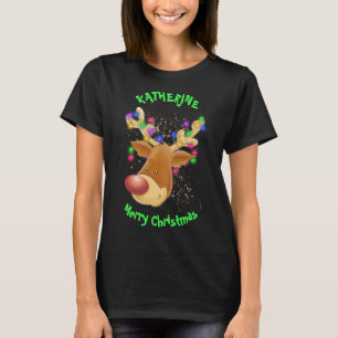 Reindeer in lights custom T-Shirt