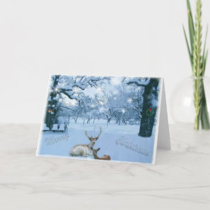 Reindeer in Snow Card