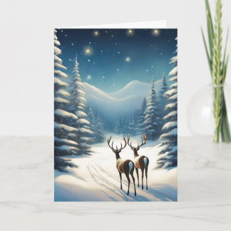 Reindeer in the Snow Card
