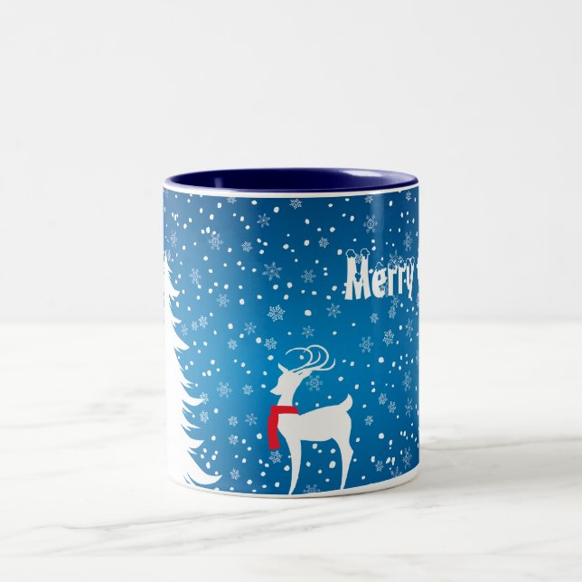 Reindeer in the Snow Christmas Mug (Center)