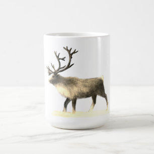 Reindeer in winter day coffee mug