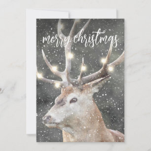 Reindeer In Winter Snow Holiday Greeting Card