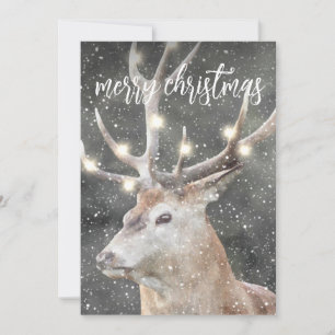 Reindeer In Winter Snow  Invitation
