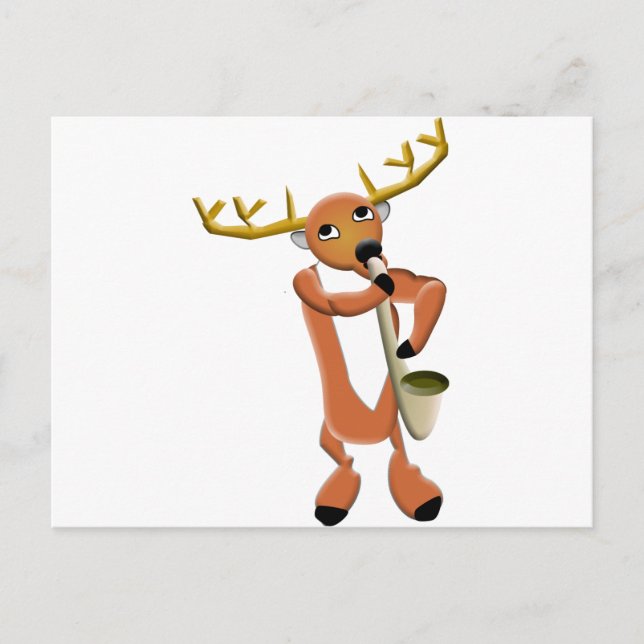 Reindeer Jazz Postcard (Front)