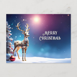 Reindeer Jewels Christmas Holiday Postcard