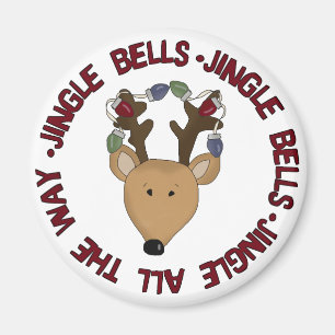 Reindeer Jingle Bells Tshirts and Gifts Magnet