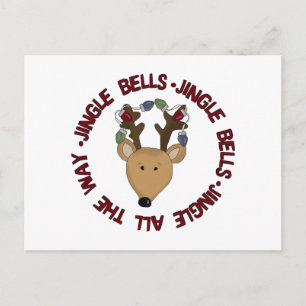 Reindeer Jingle Bells Tshirts and Gifts Postcard
