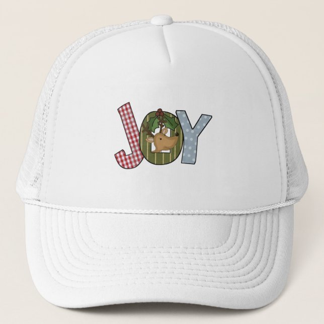 Reindeer Joy Holiday Tshirts and gifts Trucker Hat (Front)
