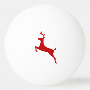 Reindeer Jump Christmas Red Silhouette Golf Balls