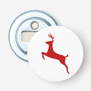 Reindeer Jump Christmas Red Silhouette Golf Balls Bottle Opener