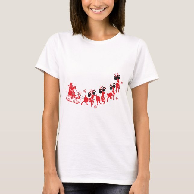 Reindeer Kettlebell Workout T-Shirt (Front)