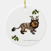 Reindeer Kitty cartoon cat ornament