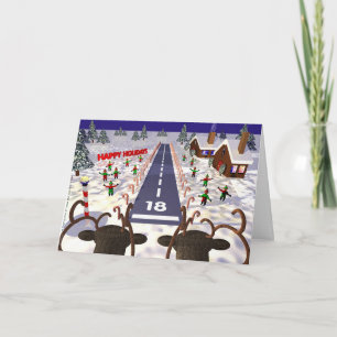 Reindeer Landing Holiday Card