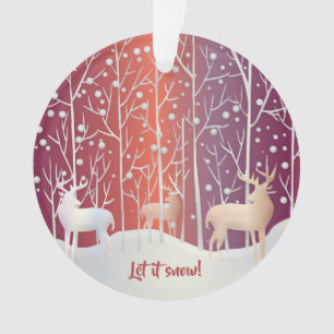 Reindeer, Let it Snow! Christmas Ornament