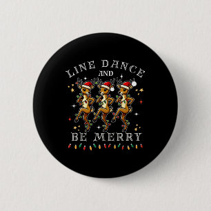 Reindeer Line Dance And Be Merry Christmas Festive 6 Cm Round Badge