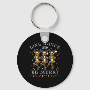 Reindeer Line Dance And Be Merry Christmas Festive Key Ring