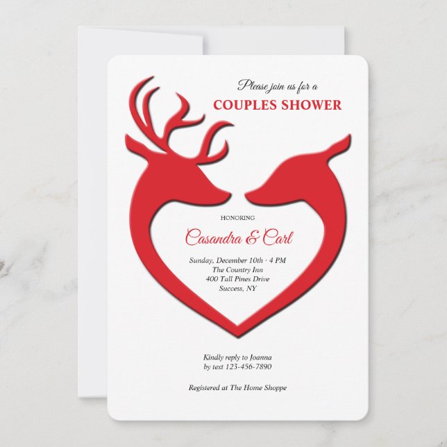 Reindeer Love Bridal Shower Invitation (Front)