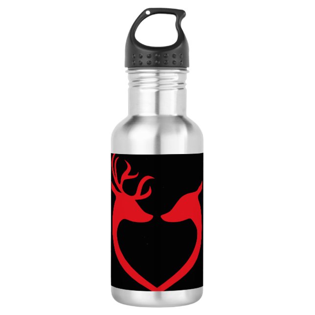 reindeer love Christmas 710 Ml Water Bottle (Front)