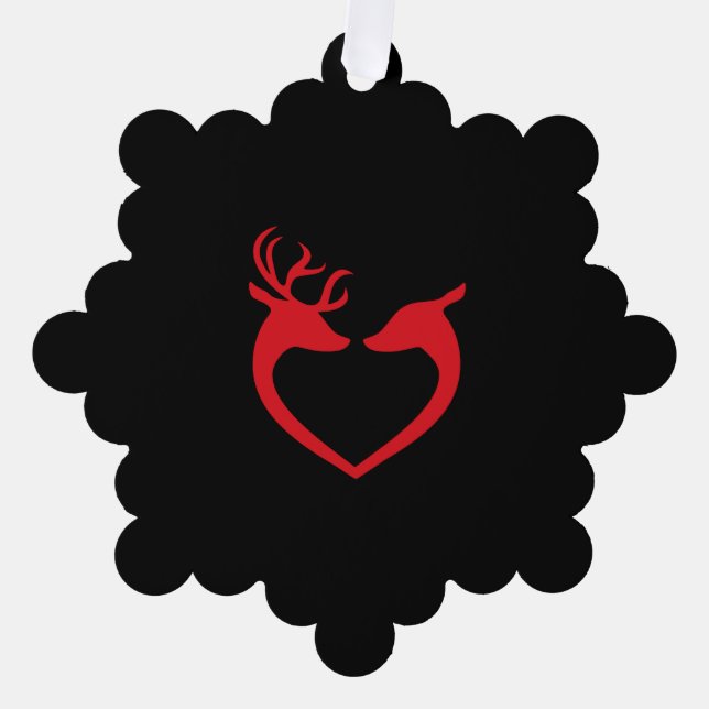 reindeer love Christmas Tree Decoration Card (Front)