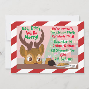 Reindeer Love Cookies Invitation