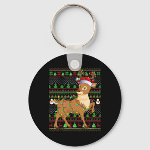 Reindeer Lover Family Matching Ugly Reindeer Chris Key Ring