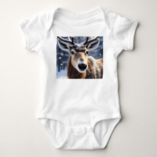 Reindeer Magic: Close-Up of Santas Loyal Companion Baby Bodysuit