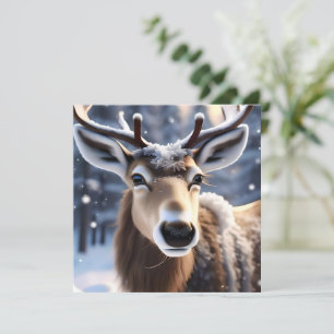 Reindeer Magic: Close-Up of Santas Loyal Companion Invitation