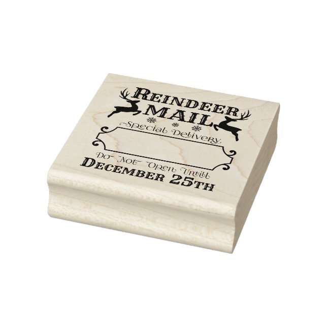 Reindeer Mail Special Delivery Rubber Stamp (Stamp)