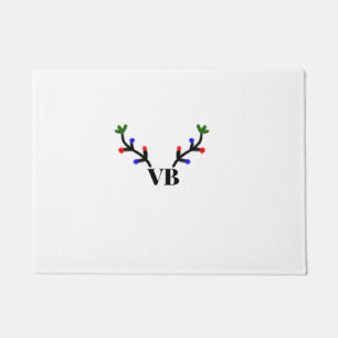 Reindeer merry Christmas add name text name title Doormat