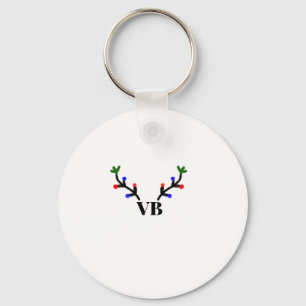 Reindeer merry Christmas add name text name title Key Ring
