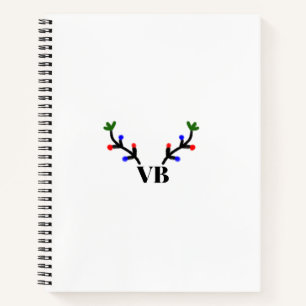 Reindeer merry Christmas add name text name title Notebook