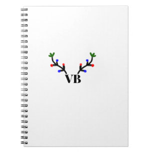 Reindeer merry Christmas add name text name title Notebook