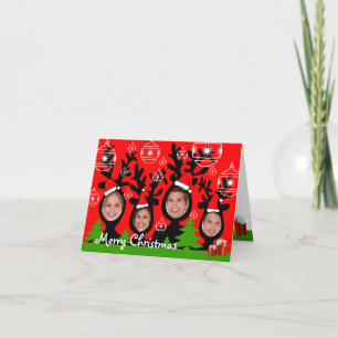 Reindeer Merry Christmas Add Photo Card 2