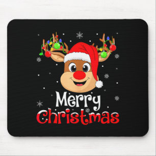Reindeer Merry Christmas Family Men Women Kids Xma Mouse Pad