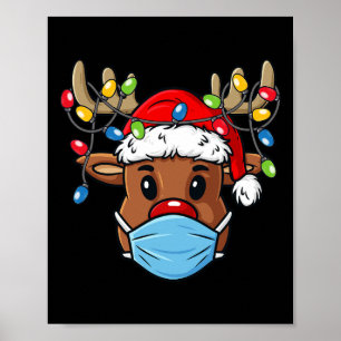Reindeer Merry Christmas Fun Xmas Poster