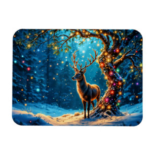 Reindeer Merry Christmas holiday lights Magnet