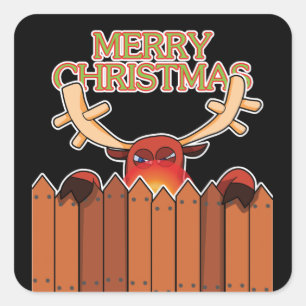 Reindeer Merry Christmas Sticker
