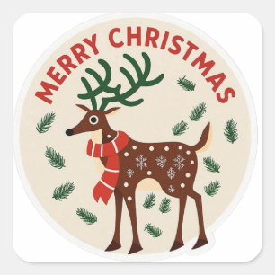 Reindeer merry christmas Sticker