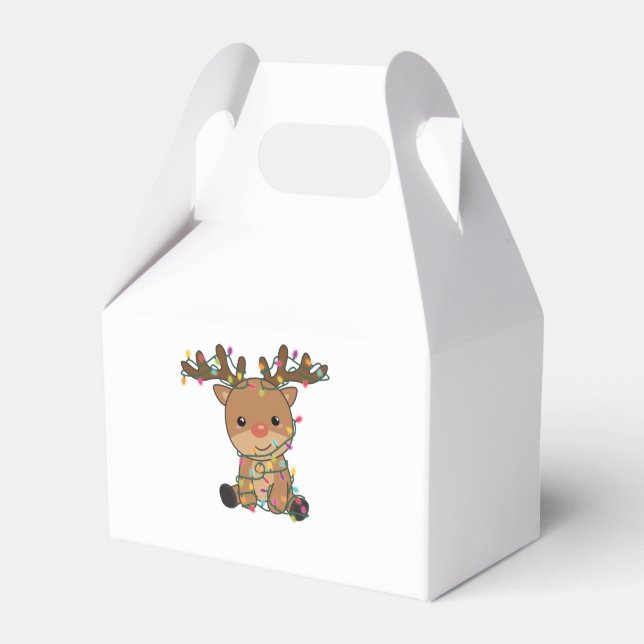 Reindeer Merry Christmas Winter Animals Deer Favour Box (Front Side)