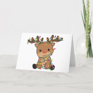 Reindeer Merry Christmas Winter Animals Deer Holiday Card