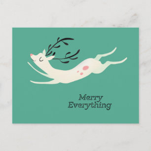 Reindeer Merry Everything Holiday Postcard